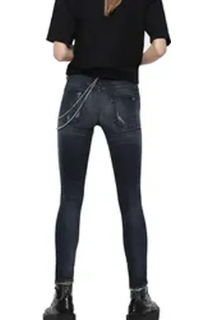 Diesel Straight-Jeans Slandy 084ZD Damen Jeans Slim Straight blau W26