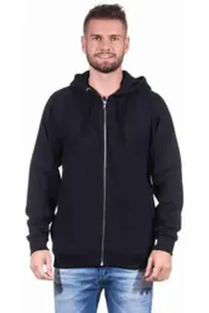 Normann Relaxanzug Herren Jacke mit Kapuze für Hausanzug, Sportanzug Oberteil schwarz XXL