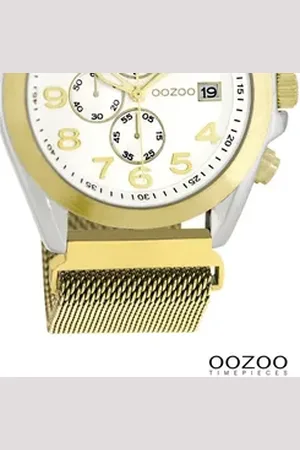 Oozoo Quarzuhr Damen Armbanduhr Timepieces Analog, (Analoguhr), Damenuhr rund, groß (ca. 40mm) Metallarmband gold goldfarben