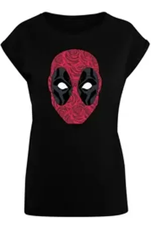 Absolute Cult T-Shirt Damen Ladies Deadpool - Head Of Roses T-Shirt (1-tlg) schwarz XL