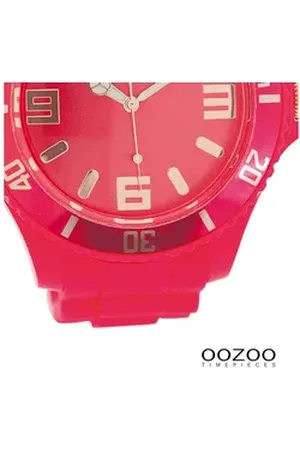 Oozoo Quarzuhr Damen Armbanduhr blau Analog, (Analoguhr), Damenuhr rund, extra groß (ca. 48mm) Silikonarmband, Fashion-Style lila