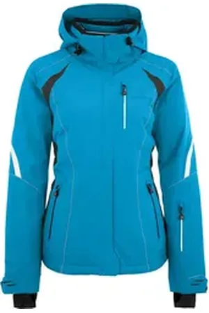Bergson Skijacke SNOWTASTIC Damen Skijacke, wattiert, 20000mm Wassersäule, Langgrößen, Ozean blau blau lang | 68