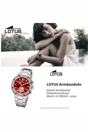 Lotus Chronograph Damenuhr Edelstahl silber , (Chronograph), Damen Armbanduhr rund, mittel (ca. 38mm), Edelstahl silberfarben