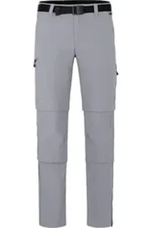 Bergson Outdoorhose QUEENSLAND Doppel Zipp-Off mit T-ZIPP Herren Wanderhose, vielseitig, pflegeleicht, Normalgrößen, hellgrau grau normal | 52