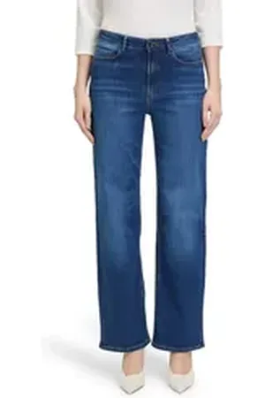 Betty & Co Betty&Co High-waist-Jeans High Waisted-Jeans mit weitem Bein blau 36