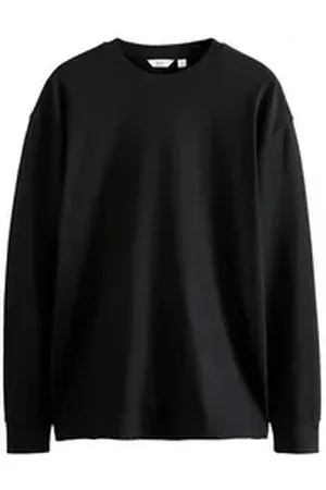 Next Langarmshirt Langärmliges Shirt aus 100 % Baumwolle Relaxed Fit (1-tlg) schwarz XL