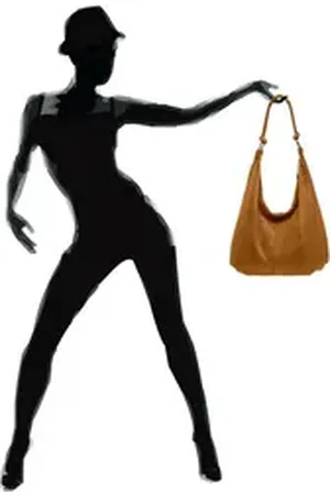 CASPAR Schultertasche Damen Vintage Leder Tasche Hobo Bag - CLASSIC LINE - Modell No.617, 100% italienisches Veloursleder, samtig weich, angenehmer Tragekomfort braun