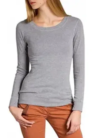 CASPAR Langarmshirt MUSE SRT024 figurfreundliches Damen langarm Shirt grau L