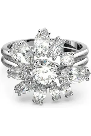 Swarovski Fingerring Damenring, -Kristall silberfarben 58