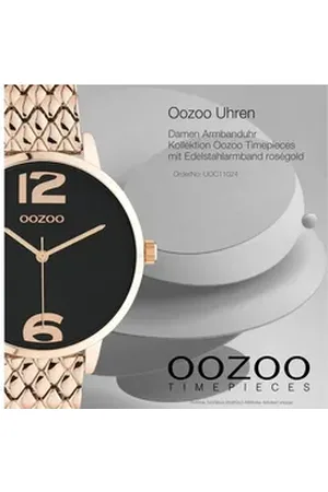 Oozoo Quarzuhr Damen Armbanduhr Timepieces, (Analoguhr), Damenuhr rund, mittel (ca. 38mm) Edelstahlarmband, Elegant-Style rosa