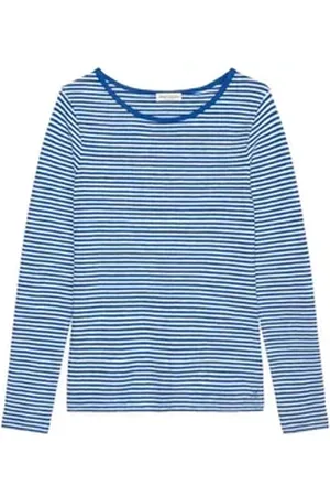 Marc O’ Polo Kurzarmhemd Gestreiftes Longsleeve - Regular Fit blau M