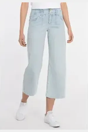 Recover pants Culotte VICKY mit Doppelknopf-Verschluss blau 34