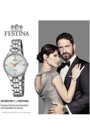 Festina Quarzuhr Edelstahl Damen Uhr, (Analoguhr), Damenuhr Edelstahlarmband silber, rund, klein (ca. 29mm) silberfarben