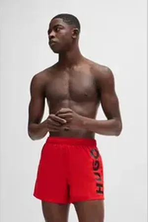 HUGO BOSS HUGO Badeshorts ABAS seitlich mit großem HUGO Logo-Print rosa XL