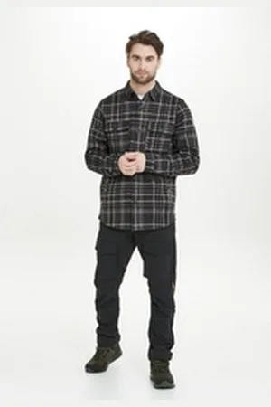 Whistler Fleeceshirt Dewey mit modischem Karo-Muster schwarz XL