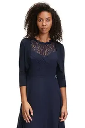 Vera Mont Bolerojacke Bolero-Jacke figurbetont blau 42