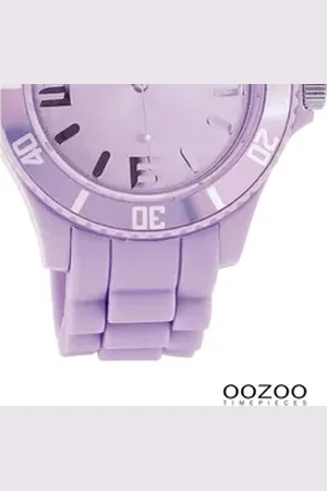 Oozoo Quarzuhr Damen Armbanduhr Timepieces Analog, (Analoguhr), Damenuhr rund, groß (ca. 43mm) Silikonarmband, Fashion-Style lila