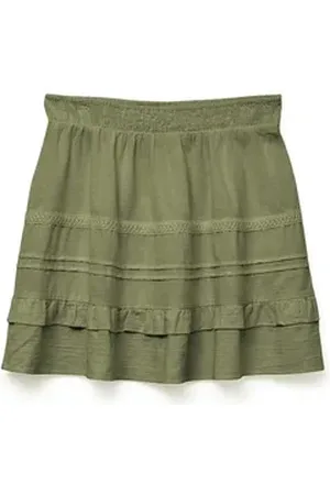 VERO MODA Sommerrock Legerer Sommer Rock mit Rüschen und elastischem Bund VMPRETTY SHORT SKIRT WVN GA NOOS grün XL