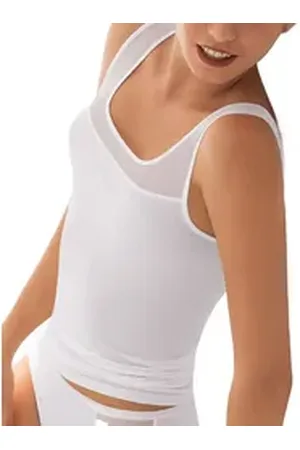 POMPADOUR Achseltop 3er Pack Damen Achseltop New Vision (Packung, 3-St) - weiß 38