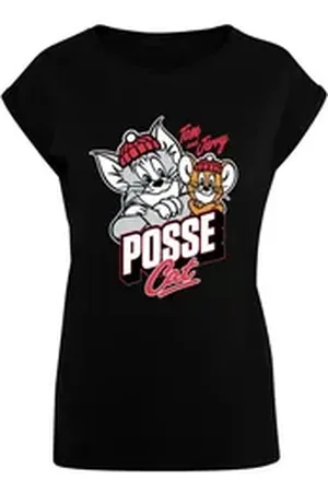 Absolute Cult T-Shirt Damen Ladies Tom and Jerry - Posse Cat T-Shirt (1-tlg) schwarz 5XL