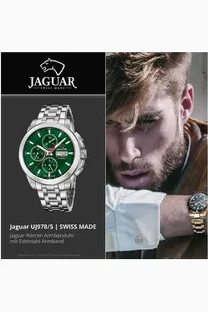 Jaguar Chronograph Herrenuhr Edelstahl silber , (Chronograph), Herren Armbanduhr rund, Edelstahlarmband silber silberfarben