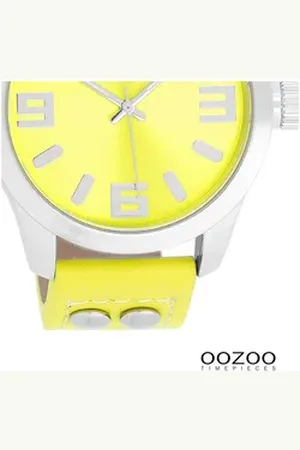 Oozoo Quarzuhr Damen Armbanduhr JR Analog Metall, (Analoguhr), Damenuhr rund, groß (ca. 40mm) Metallarmband, Casual-Style gelb