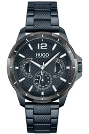 HUGO BOSS Multifunktionsuhr #SPORT 1530194, Quarzuhr, Armbanduhr, Herrenuhr, Datum, Edelstahlarmband blau
