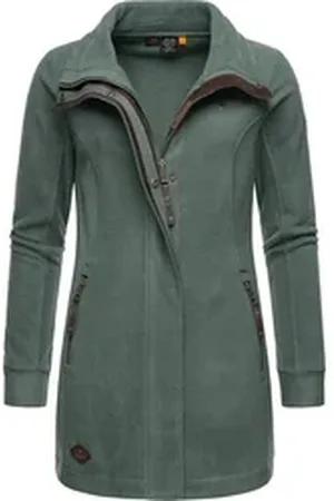 Ragwear Parka Letrice Fleece Sportliche Zip-Fleecejacke mit hohem Kragen grün M (38)