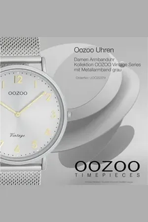 Oozoo Quarzuhr Unisex Armbanduhr Vintage, (Analoguhr) grau