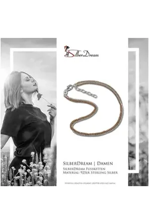 SilberDream Fußkette mit Anhänger SDF2900EX Fußketten 23cm+ Silber 925, Damen Fußkette Kugeln aus 925 Sterling Silber, vergoldet (Roségold 333 rosa|silberfarben ca. 23cm bis 26cm
