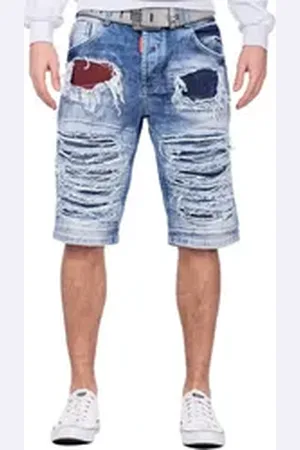 Cipo & Baxx Jeansshorts Kurze Hose BA-CK219 Blue W42 mit Destroyed Effekten blau 42