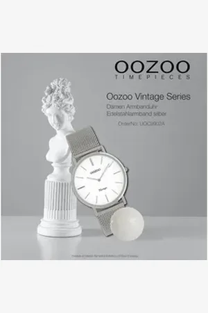 Oozoo Quarzuhr Damen Armbanduhr silber Analog, (Analoguhr), Damenuhr rund, mittel (ca. 36mm) Edelstahlarmband, Fashion-Style silberfarben