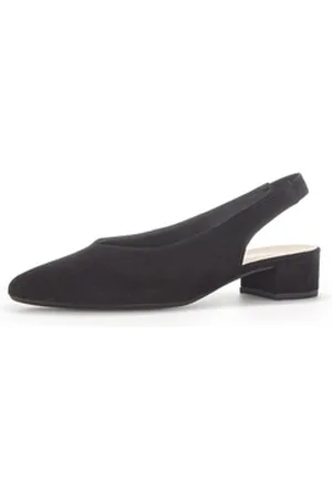 Gabor Slingpumps, Blockabsatz, Abendschuh, Sommerschuh mit elastischem Riemchen schwarz 36 EU