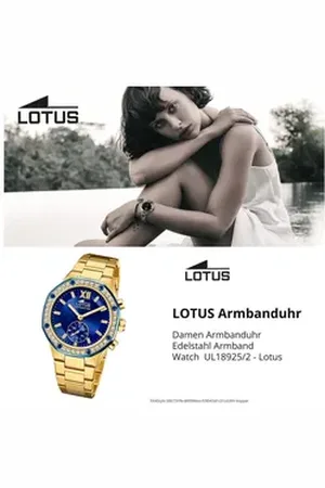 Lotus Chronograph Damenuhr Edelstahl gold , (Chronograph), Damen Armbanduhr rund, mittel (ca. 38mm), Edelstahl goldfarben