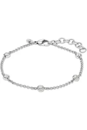 FAVS Silberarmband Damen-Armband Edelstahl 5 Zirkonia silberfarben