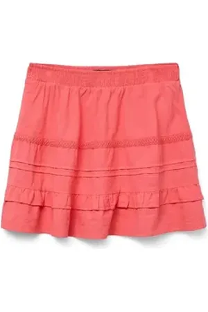 VERO MODA Sommerrock Legerer Sommer Rock mit Rüschen und elastischem Bund VMPRETTY SHORT SKIRT WVN GA NOOS blau XL
