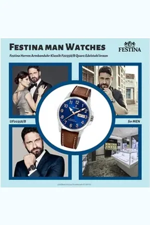 Festina Quarzuhr Edelstahl Herren Uhr, (Analoguhr), Herrenuhr Edelstahlarmband braun, rund, groß (ca. 41mm) braun