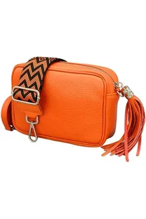 Adel Bags Schultertasche QUASTE Umhängetasche für Damen, Schultertasche, Crossbody Bag, aus echtem Leder, Hergestellt in Italien, mit gemustertem Gürtel