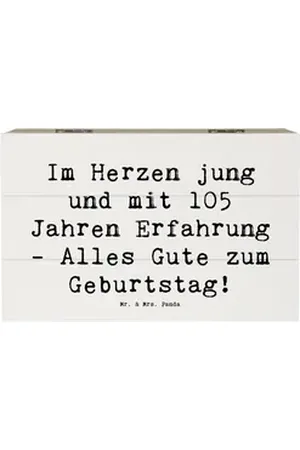 Mr. & Mrs. Panda Dekokiste 19 x 12 cm Spruch 105. Geburtstag - Weiß - Geschenk, Geburtstagssprüc (1 St) weiß