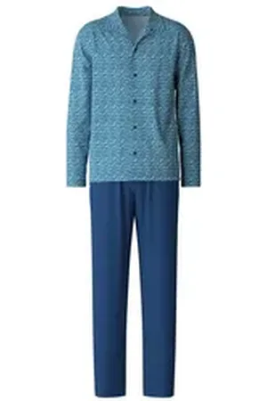 Calida Pyjama Relax Imprint Herren (2 tlg) blau XXL (58/60)