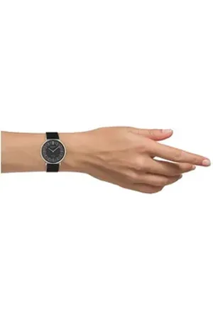 Oozoo Quarzuhr Damen Armbanduhr schwarz Analog, (Analoguhr), Damenuhr rund, groß (ca. 40mm) Edelstahlarmband, Casual-Style schwarz