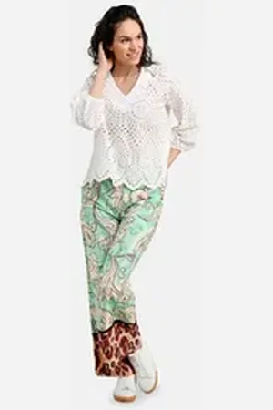 Bicalla Culotte Palazzo Panneaux - 12/green-brown (1-tlg) L