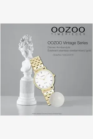 Oozoo Quarzuhr Unisex Armbanduhr Vintage, (Analoguhr) goldfarben