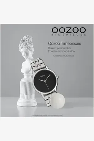 Oozoo Quarzuhr Damen Armbanduhr silber Analog, (Analoguhr), Damenuhr rund, mittel (ca. 36mm) Edelstahlarmband, Fashion-Style silberfarben