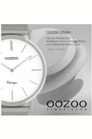 Oozoo Quarzuhr Herren Armbanduhr silber Analog, (Analoguhr), Herrenuhr rund, groß (ca. 44mm) Edelstahlarmband, Fashion-Style silberfarben