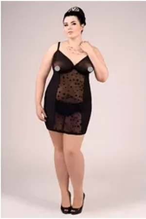Andalea Negligé Schwarzes Chemise E/2001 - (38/40,42/44,46/48,50/52,54/56) schwarz 50/52