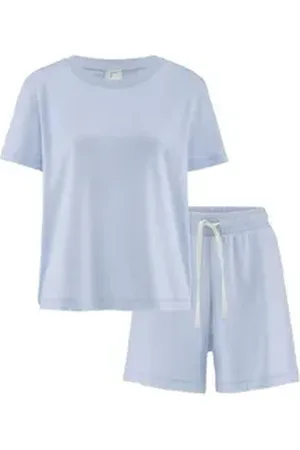 hessnatur Pyjama Regular PURE NATURE aus reiner Bio-Baumwolle (2 tlg) blau 42
