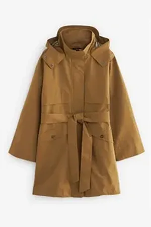 Next Regenjacke Wasserabweisende Jacke im Utility-Look – Kurzgröße (1-St) braun 19 (GB: 10 Petite)