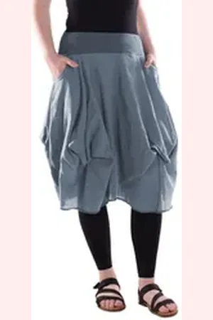 Vishes Sommerrock Damen knielanger Rock Baumwolle Vintage, Retro extra breiter Bund mit Alternative Bekleidung, Ethno, Hippie, Retro Style grau 36