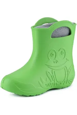 Ladeheid EVA federleichte Regenschuhe LA-CA-03 Kinder Gummistiefel mit herausnehmbares Innenfutter grau|grün 34-35 EU